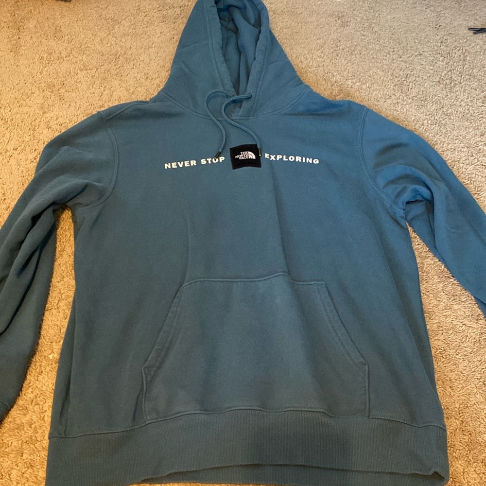 The North Face “Never Stop Exploring” hoodie size large